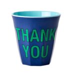 Rice - beker melamine medium - Thank you (blauw)