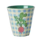 Rice - medium melamine beker - Blauw - Ravishing Radish Print