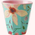 Rice - medium beker - melamine - selma flower - roze/blauw