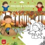 Kleurposter Luuk en Lotje. Het herfstbos