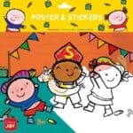 Kleurposter Karel en Kaatje spelen sinterklaas