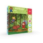 Puzzelen met Goudlokje en Roodkapje. 4-in-1-puzzel