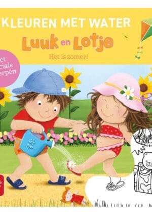 Kleuren met water. Luuk en Lotje. Het is zomer!