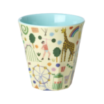 Melamine Cup with Mint Fun Fair Print -  Medium