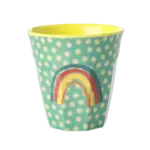 Melamine Cup with Rainbow and Stars Print  - Two Tone - Medium