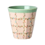 Melamine Cup with Checkered Stencil Print - Medium