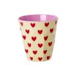 Rice -  Melamine Cup with Darling Hearts Print-  Medium