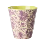 Rice -  Melamine Cup with Flower Press Print -  Medium