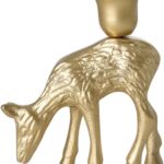 Metal Candleholder in Deer Shape - Gold - Small