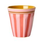 Melamine Cup with Organic Stripes Print - Medium