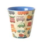 Rice -  Melamine Cup with Happy Cars Print -  Medium