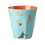 Rice - Melamine Cup with Retro Swimster Print -  Medium