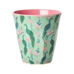 Melamine Cup with Peacock Power Print - medium