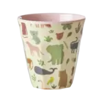 Rice - medium cup - melamine - Sweet jungle print - pink