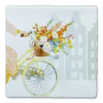 Storytiles - Happiness in a basket/ Vrolijkheid in een fietsmand